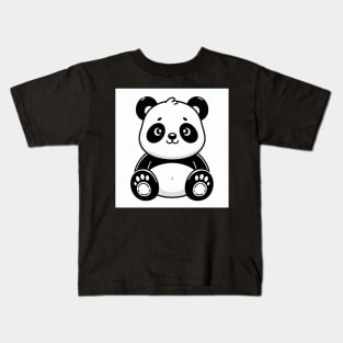 Kleurplaten Kind Kleurplaat Panda Kids T-Shirt